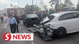 Bus transporting college students involved in a 12-vehicle pile-up in Batu Pahat