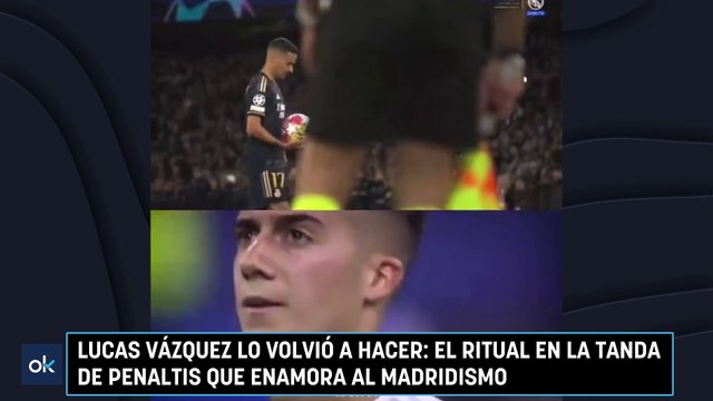 Lucas Vázquez lo volvió a hacer el ritual en la tanda de penaltis que enamora al madridismo