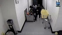 Remarkable CCTV footage shows masked thieves breaking into a football club and adding THEIR SIGNATURES to signed shirts before making off with players' valuables