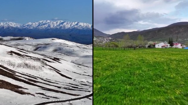 Bingöl'de aynı anda iki mevsimin güzelliği yaşanıyor