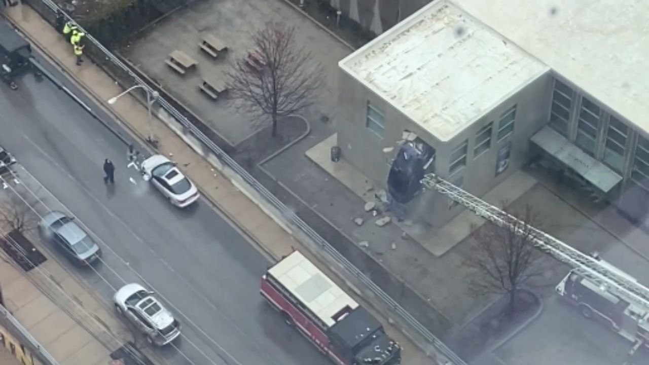 BTS footage of the making of 'Chicago Fire' shows car actually falling off building