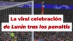 La viral celebración de Lunin tras los penaltis: Es un marciano