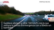 Gb, guida ubriaco in autostrada a 160 km/h con un bambino a bordo: il video dello schianto sullo spartitraffico