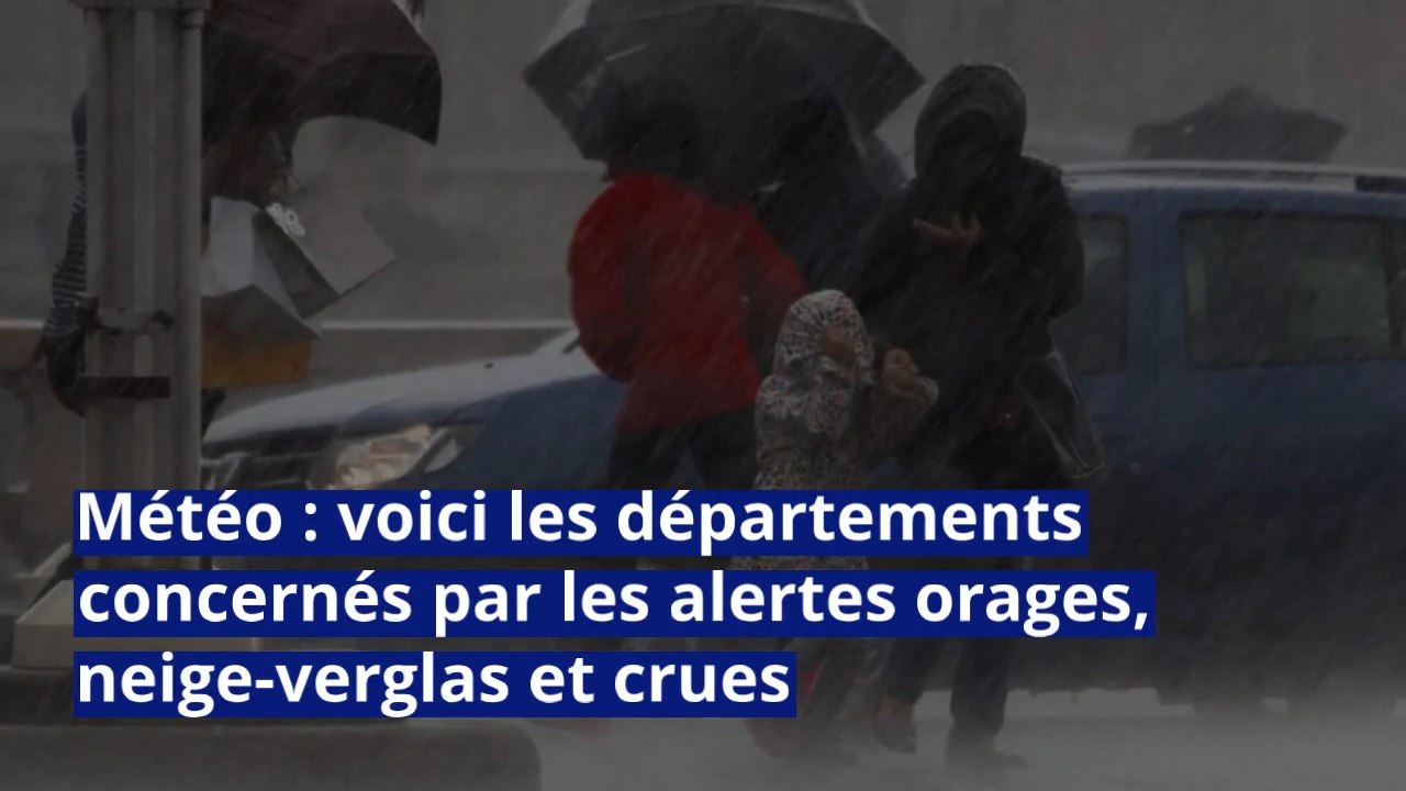 Météo : voici les départements concernés par les alertes orages, neige-verglas et crues ce jeudi