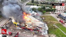 Kocaeli'de alev alev yanan market böyle görüntülendi