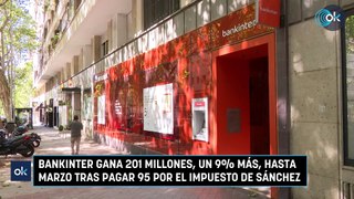 Bankinter gana 201 millones, un 9% más, hasta marzo tras pagar 95 por el impuesto de Sánchez