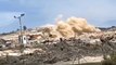 Maden sahasındaki patlamalar nedeniyle her yer toz duman