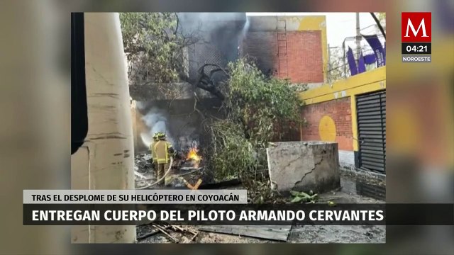 Entregan restos del piloto Armando Cervantes tras desplome de su helicóptero en Coyoacán