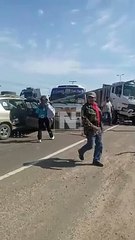 Múltiple colisión en la carretera a Warnes