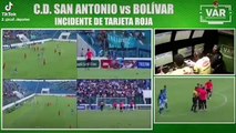 La explicación del VAR, sobre la expulsión de Bruno Sávio, jugador de Bolivar frente a San Antonio Bulo Bulo.