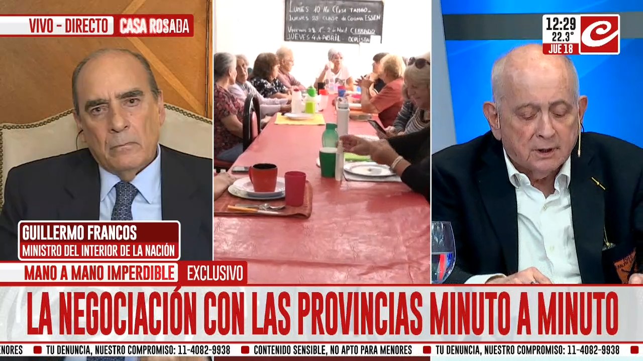 Francos, sobre las jubilaciones: "Hay que separar quienes aportaron toda su vida y quienes no"