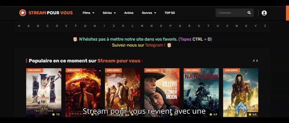 Streampourvous : l'URL pour accéder au site : streampourvous.dev