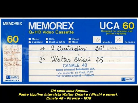 Chi sono, cosa fanno. Padre Ugolino intervista Walter Chiari e I ricchi e poveri. Canale 48 - 1978