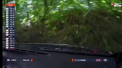 WRC Croatia 2024 SS18 Drama Evans Neuville Big Crash