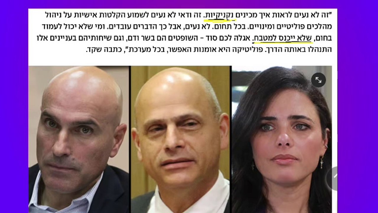 מערכת המשפט - מפעל הנקניקים של שרת המשפטים איילת שקד