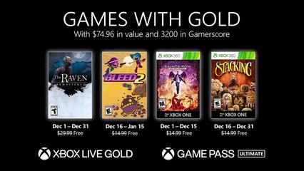 VIDEO: Xbox - December 2020 Games with Gold