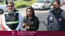 La alcaldesa Montserrat Caballero inspecciona obras de bacheo en la ciudad de Tijuana