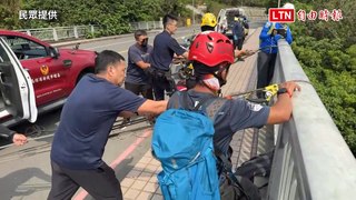 高雄壽山28歲男子墜落萬壽橋下 吊掛已明顯死亡（民眾提供）