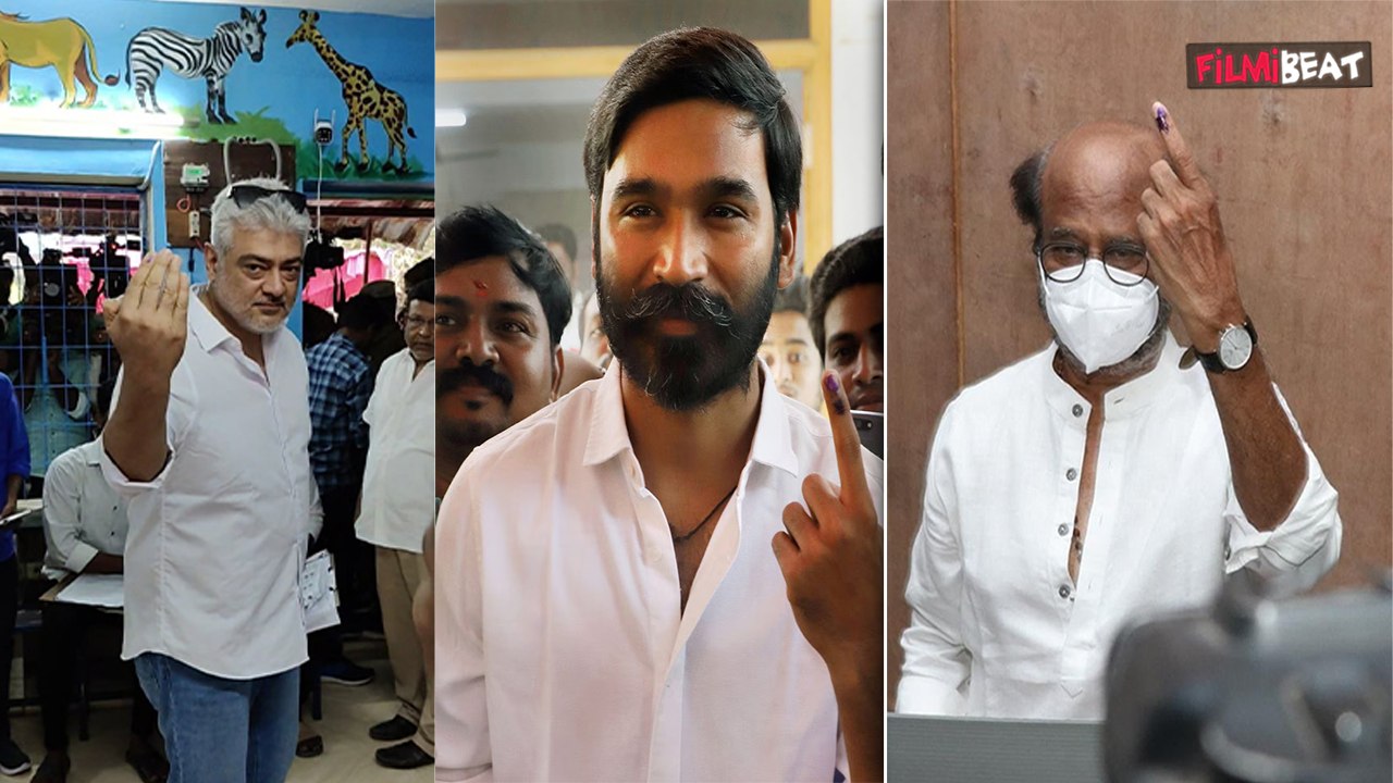 Lok Sabha Elections 2024:साउथ के superstars Rajinikanth, Dhanush, Ajith Kumar ने चेन्नई में डाले वोट