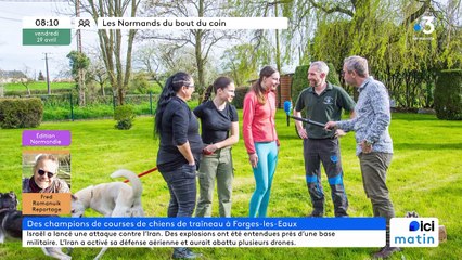 Forges les Eaux - Cédric, Delphine, Alicia, Victoria et leurs chiens de traineaux