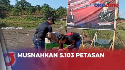 Tim Gegana Brimob Polda Jateng Musnahkan 5.103 Petasan Hasil Razia