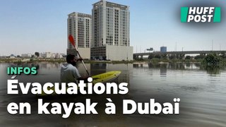 Après les inondations monstres à Dubaï, ils prennent leur kayak pour secourir les habitants coincés