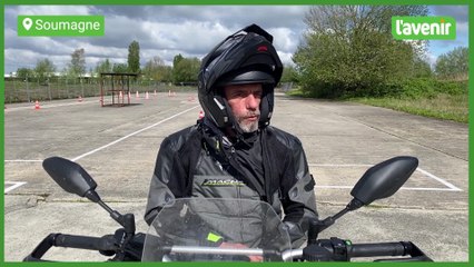 Amputé, Olivier voit dans la nouvelle moto statique de l'AWSR une belle évolution