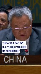 'Today is a sad day' - U.S. vetoes Palestine UN membership