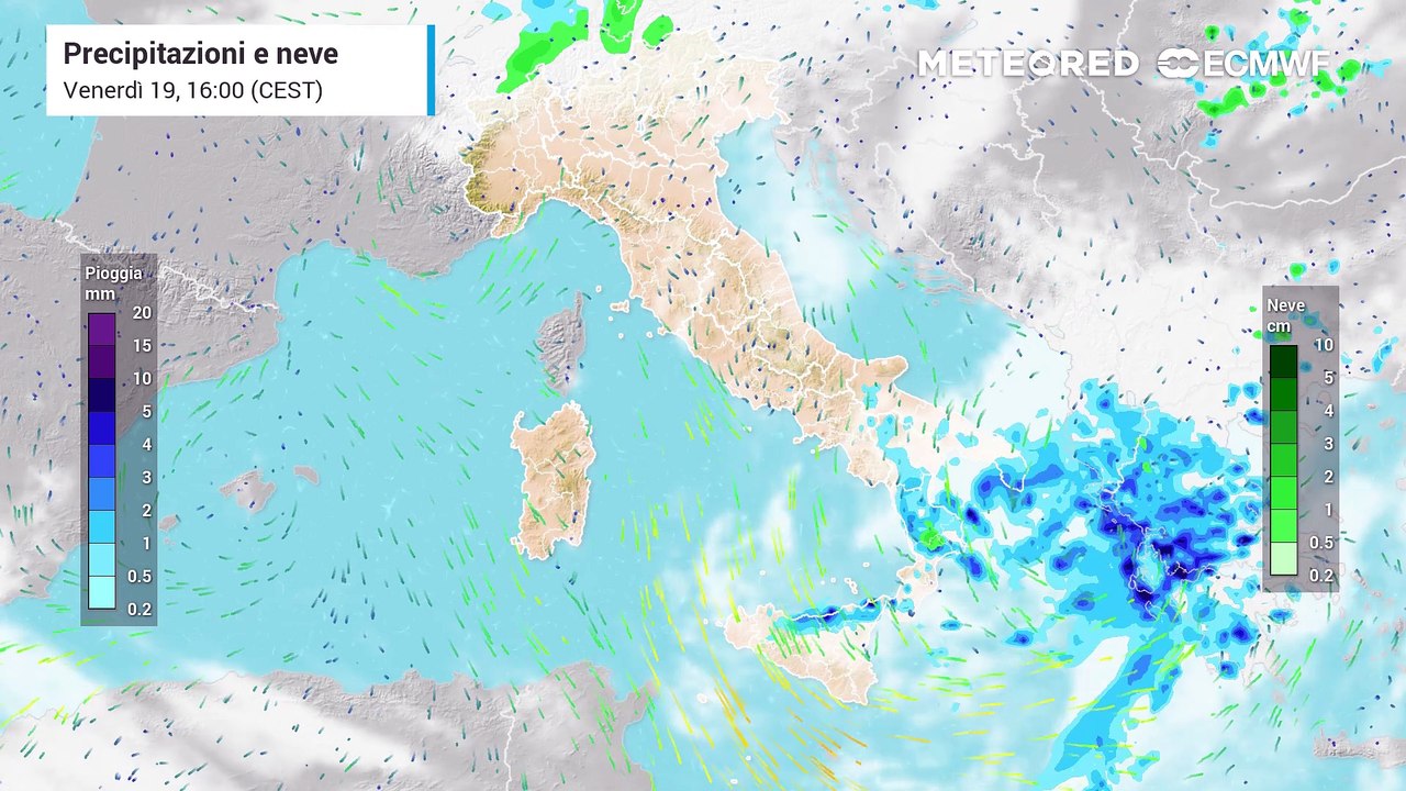 Mappa delle precipitazioni