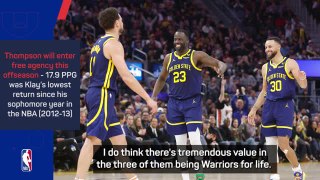Kerr hopes Curry, Klay and Draymond are 'Warriors for life'