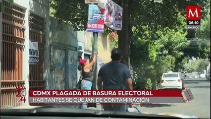 Ciudadanos exigen limpieza en las calles por la basura electoral en CdMx