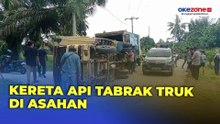 Kereta Api Tabrak Truk di Perlintasan Tanpa Palang Pintu di Asahan
