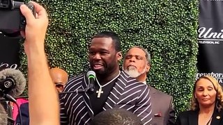 50 Cent gives speech during launch of G-Unit Studios in Louisiana