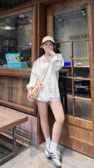 SET 3 MÓN: SƠ MI TRẮNG THÊU HÌNH + ÁO TRẮNG 3 LỖ + SHORT   Cả set lên form nhẹ nhàng mà cá tính quá xá  Set form xinh quá, quần tiện lợi nhaaa SIZE S/M  #B20 #setxinh #hangthietkecaocap #aosomi