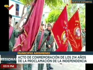 Autoridades nacionales junto al pueblo neoespartano celebran la Declaración de Independencia