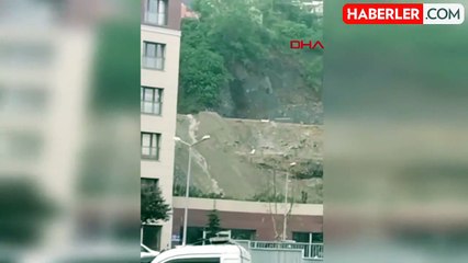 Gaziosmanpaşa'da toprak kayması böyle görüntülendi