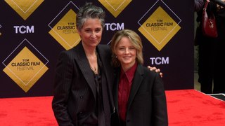 Alexandra Hedison and Jodie Foster at Jodie's hand and footprint ceremony