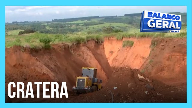 Cratera cresce e preocupa moradores do interior de São Paulo