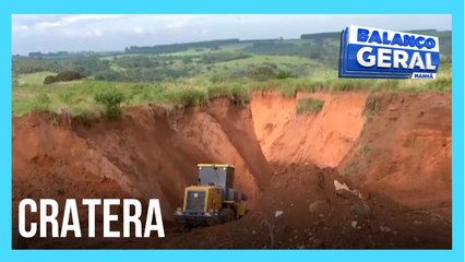 Cratera cresce e preocupa moradores do interior de São Paulo