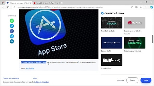 China ordena remoção do WhatsApp e outros apps da App Store; veja o motivo