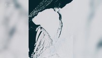 Massive Iceberg Breaks Off Antarctic Brunt Ice Shelf - View From Space