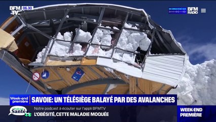 Les images impressionnantes d'un télésiège balayé par des avalanches en Savoie