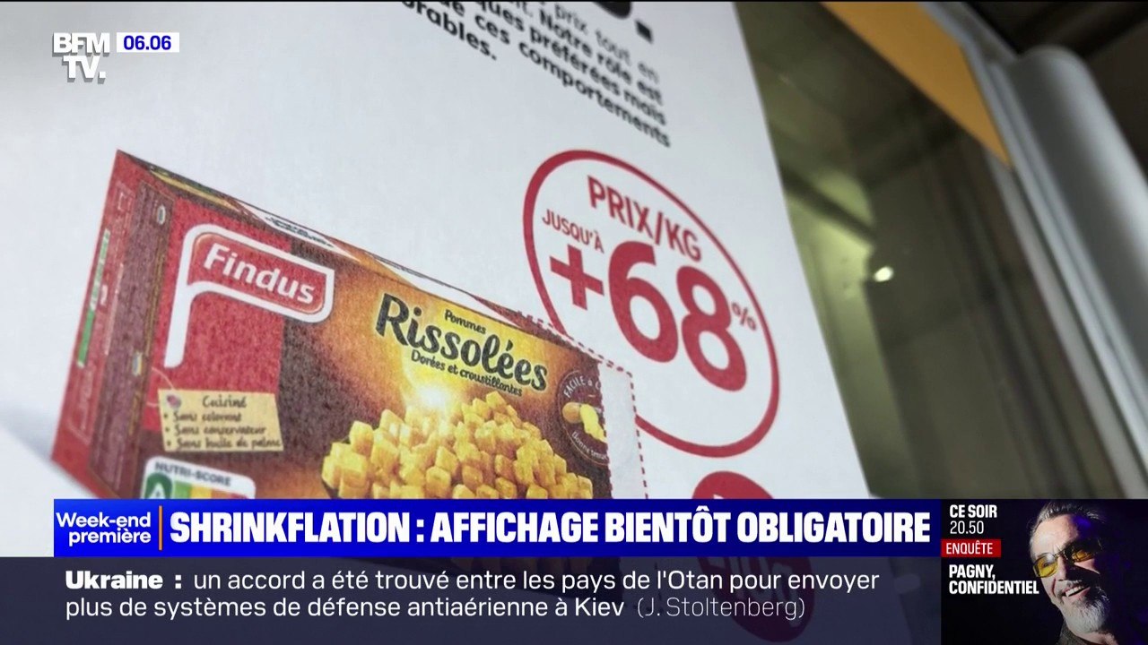 "Shrinkflation": une affichette bientôt obligatoire dans les supermarchés pour alerter les consommateurs d'une réduction des quantités d'un produit