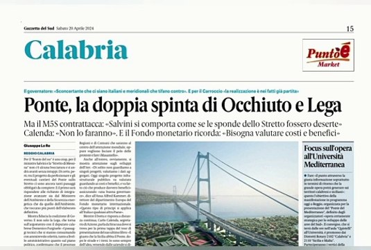 rassegna stampa 20 aprile 2024 calabria