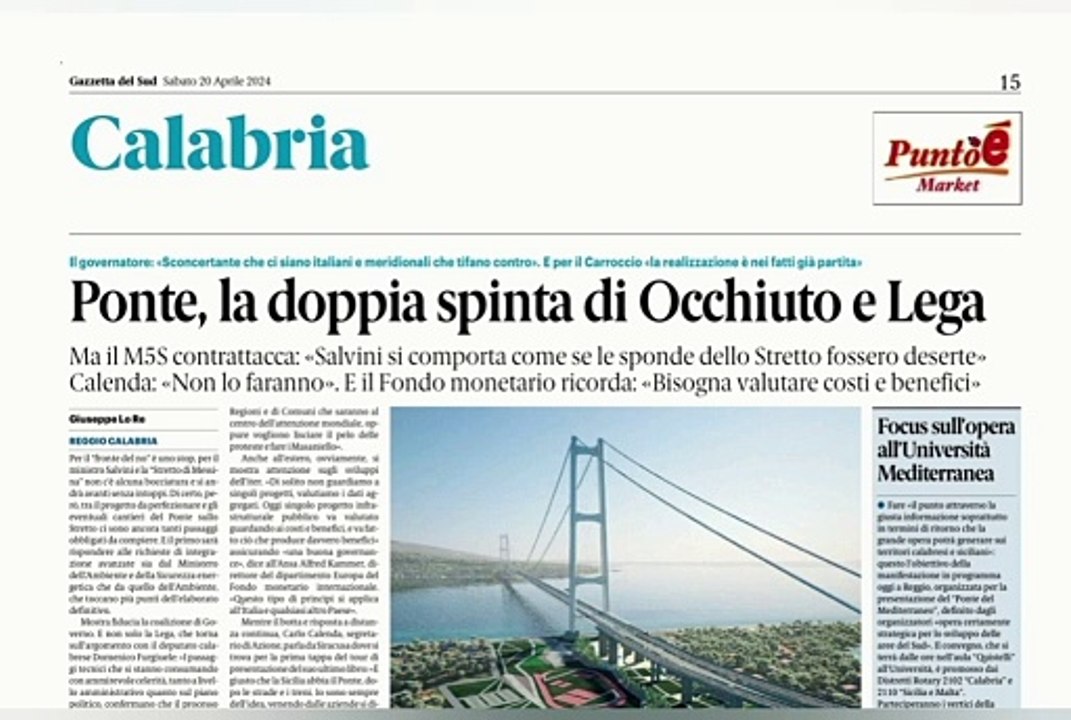 rassegna stampa 20 aprile 2024 calabria