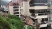 Bursa’da istinat duvarı apartmanın üzerine çöktü, 2 kişi yaralandı
