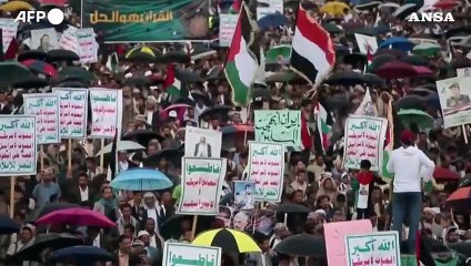 Yemen, manifestazione pro-Gaza a Sanaa