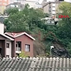İstanbul'da toprak kayması! 30 ev boşaltıldı, ilk görüntüler ortaya çıktı