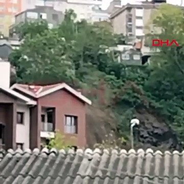 İstanbul'da toprak kayması! 30 ev boşaltıldı, ilk görüntüler ortaya çıktı