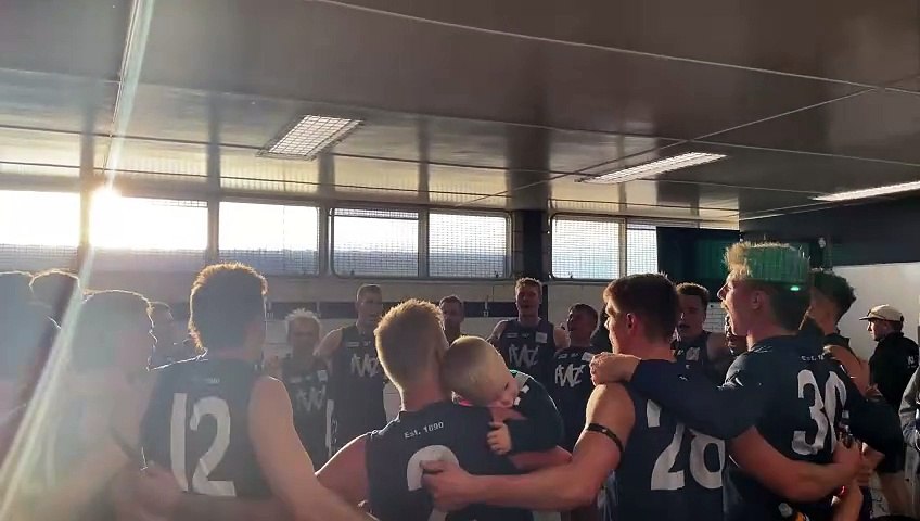 The Cats celebrate a 66-point win over Penguin. Video by Laura Smith